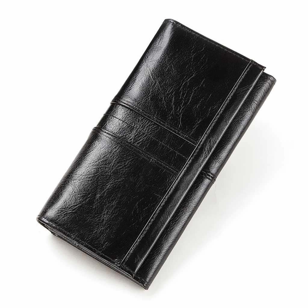 Cartera Larga de Piel Genuina con RFID para Mujer