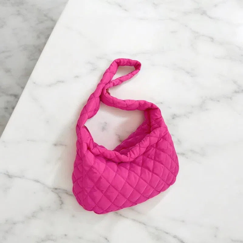 Bolso Bandolera Hobo Acolchada Neón