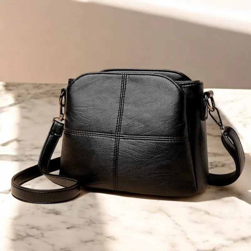 Bolso Bandolera PU Negro Cubo