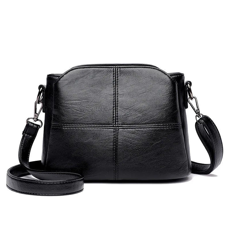 Bolso Bandolera PU Negro Cubo