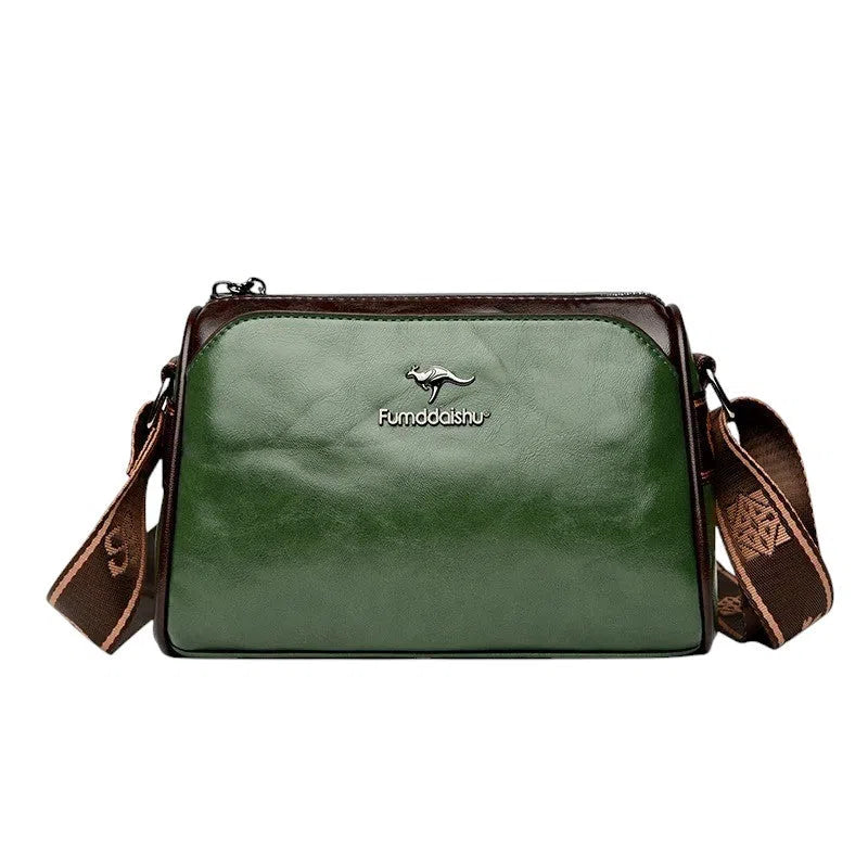 Bolso Bandolera de Cuero Elegante Verde