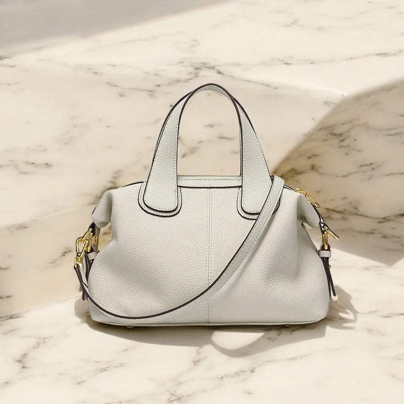 Bolso Bandolera de Cuero Genuino Blanco