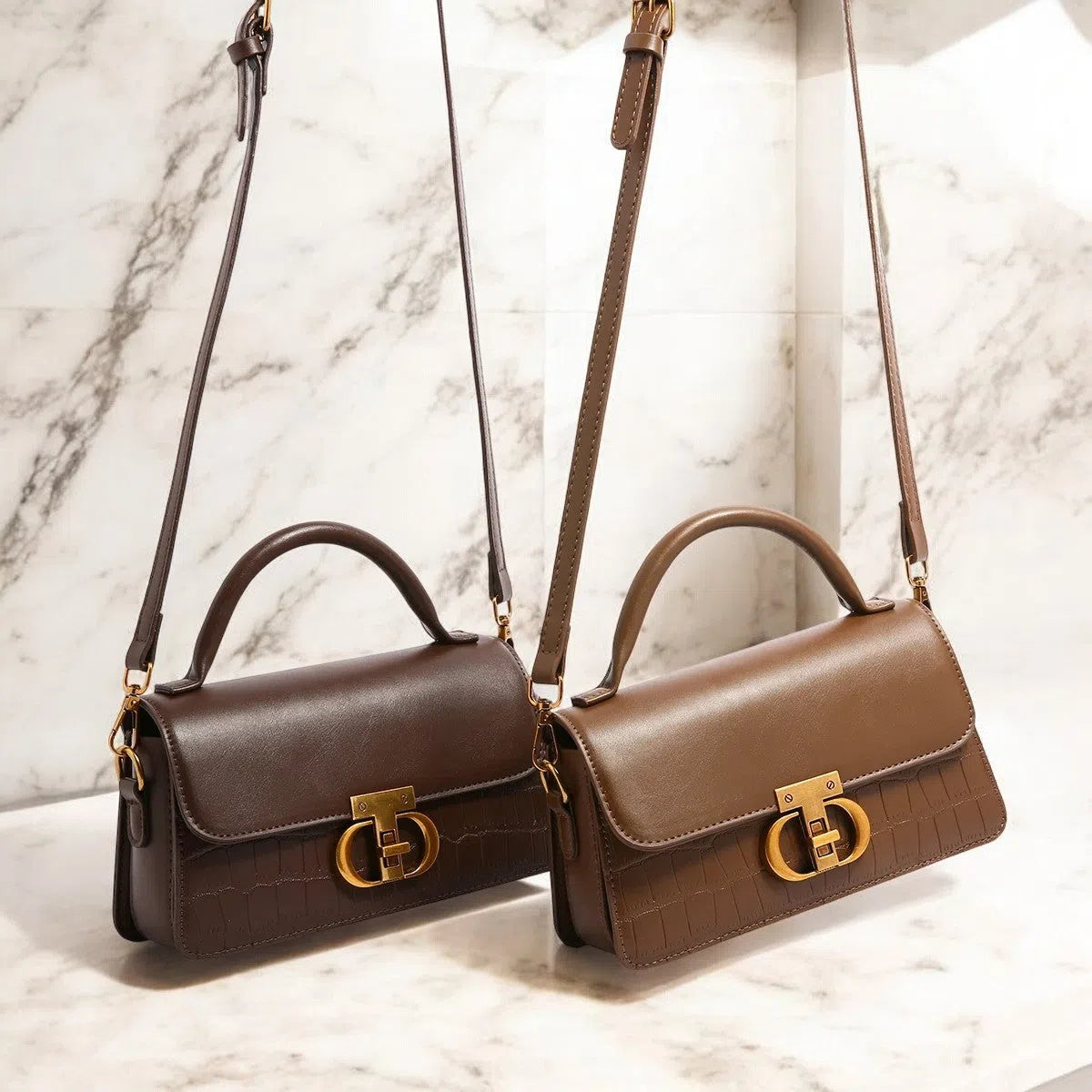 Bolso Bandolera de Cuero PU Negro