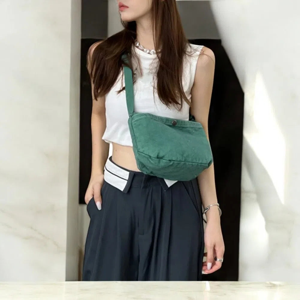 Bolso Bandolera de Lona Estilo Casual