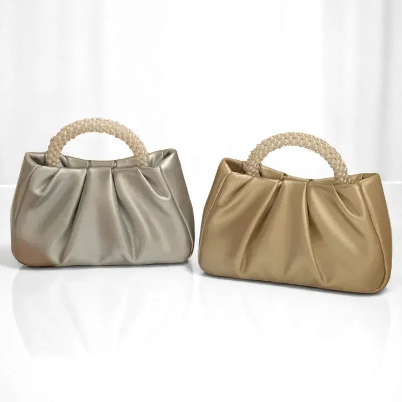 Bolso Clutch Metalizado de PU: Brilla en Oro, Plata y Blanco Estilo Tote Bag