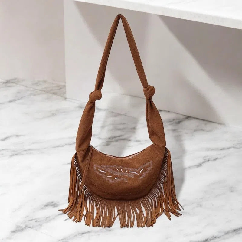 Bolso Flecos Bandolera de Cuero