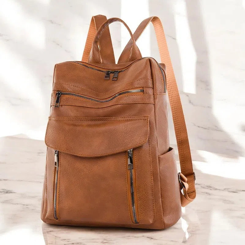Bolso Mochila Elegancia Versátil de Cuero
