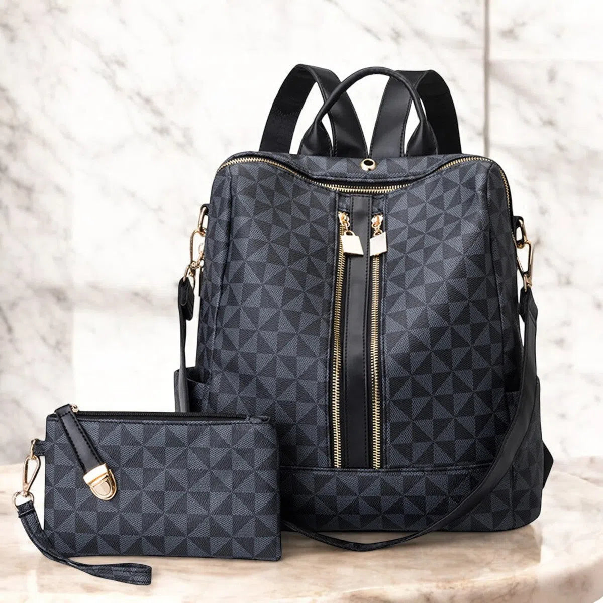 Bolso Mochila y Bandolera Clásica de 2 Piezas