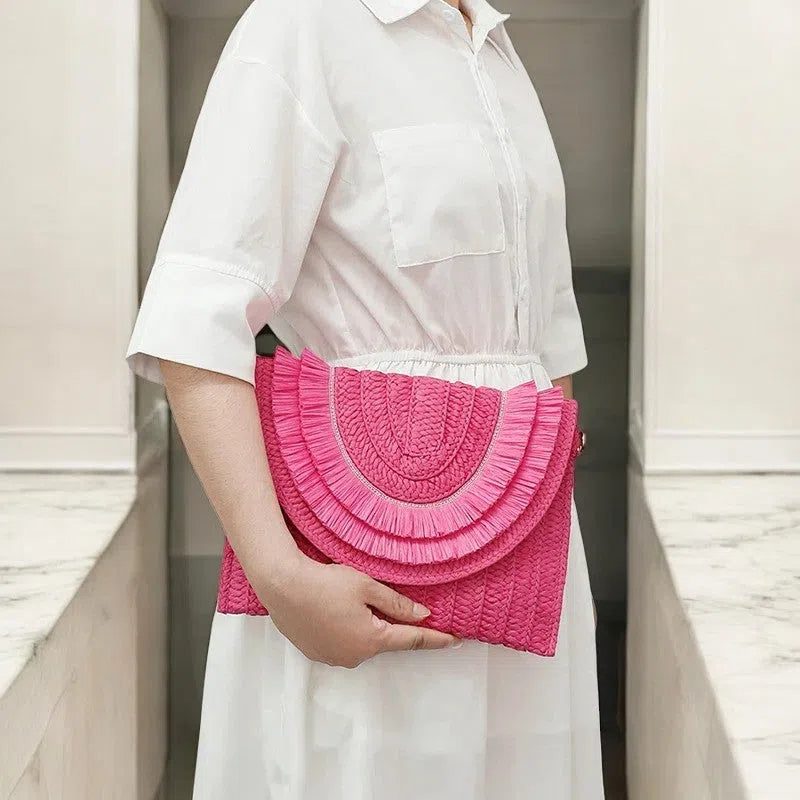 Bolso Rafia Estilo Tote de Colores