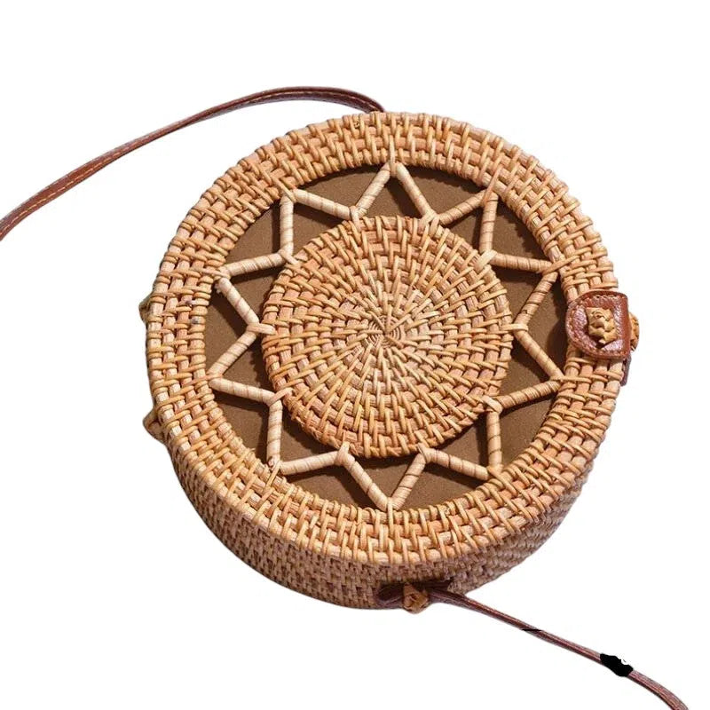 Bolso Rafia Redondo Rígido de Sol