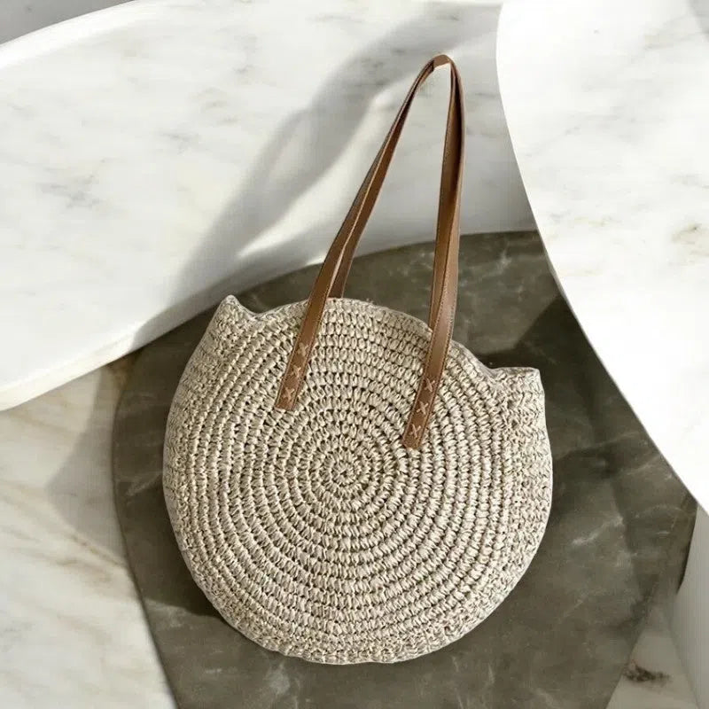 Bolso Rafia Redondo de Playa