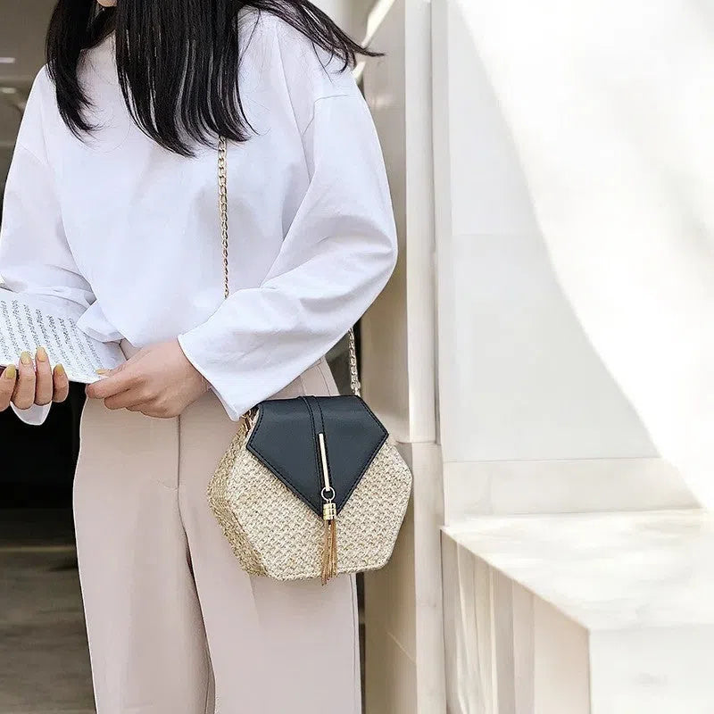 Bolso Rafia en Hexágono