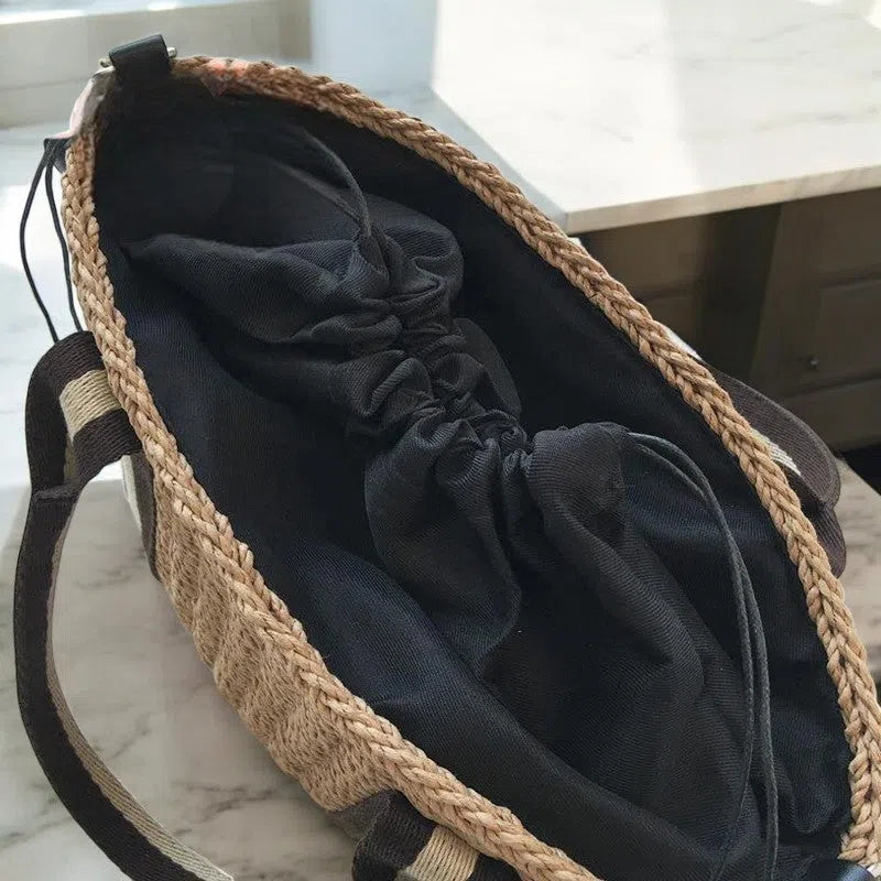 Bolso Rafia para Playa Rígido Beige
