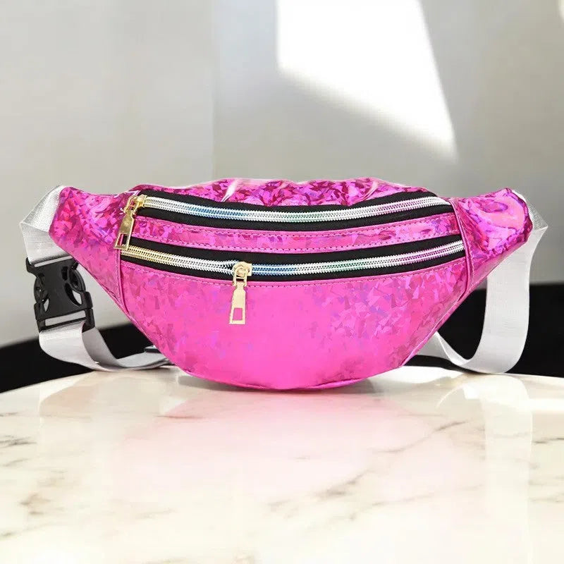 Bolso Riñonera Metálica Neón de Prismas