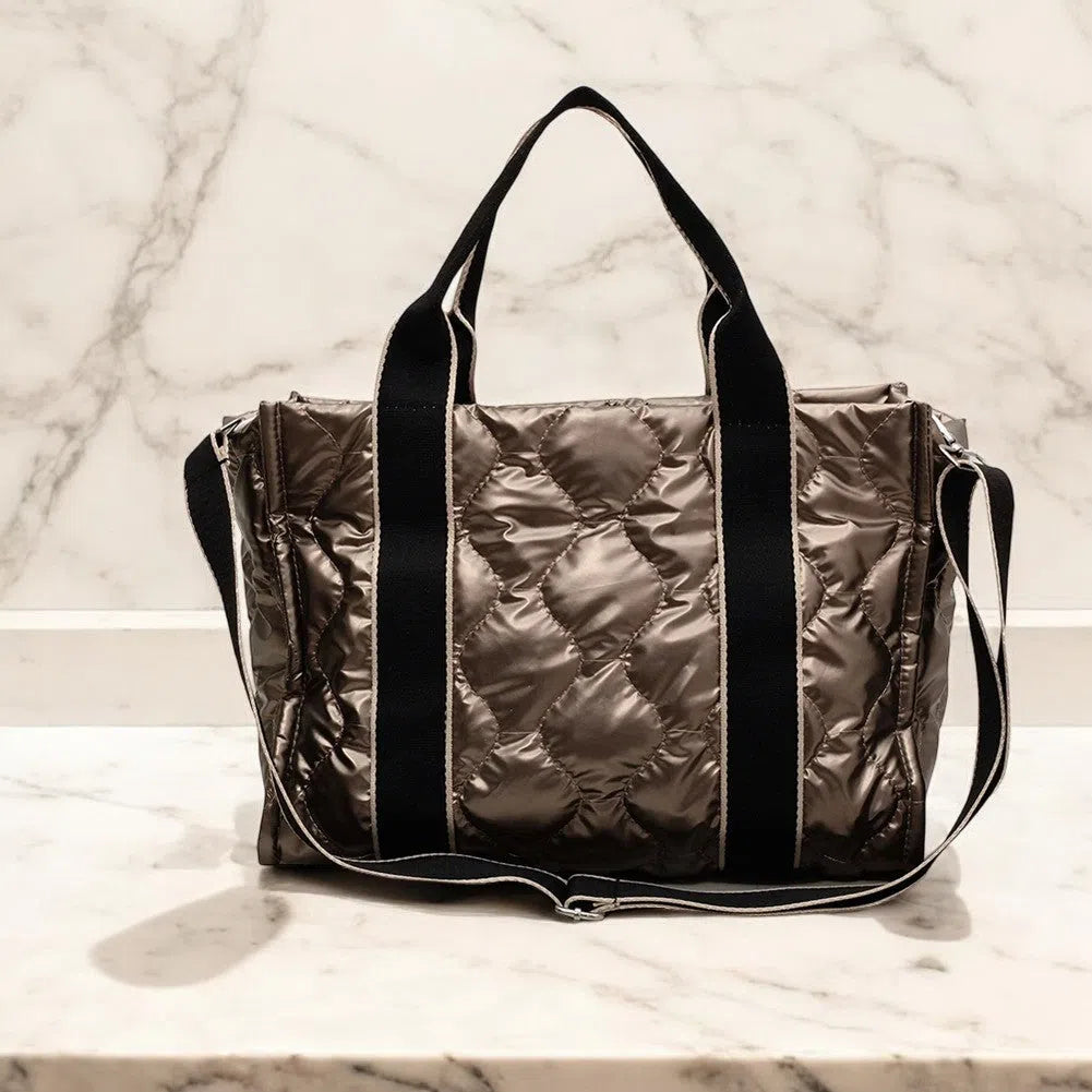 Bolso Shopper Acolchado Metalizado