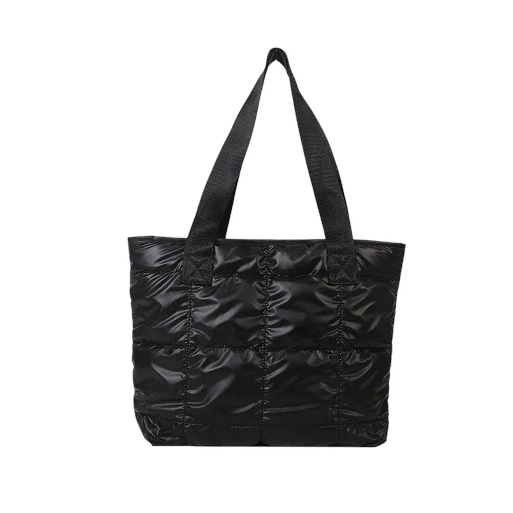 Bolso Shopper Acolchado Nylon Negro