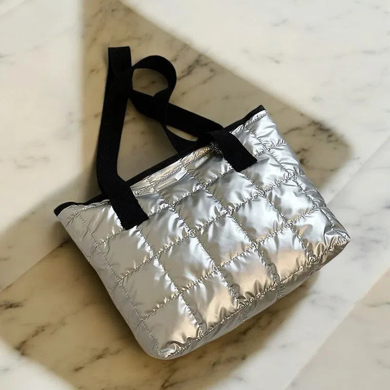 Bolso Shopper Acolchonado Metálico