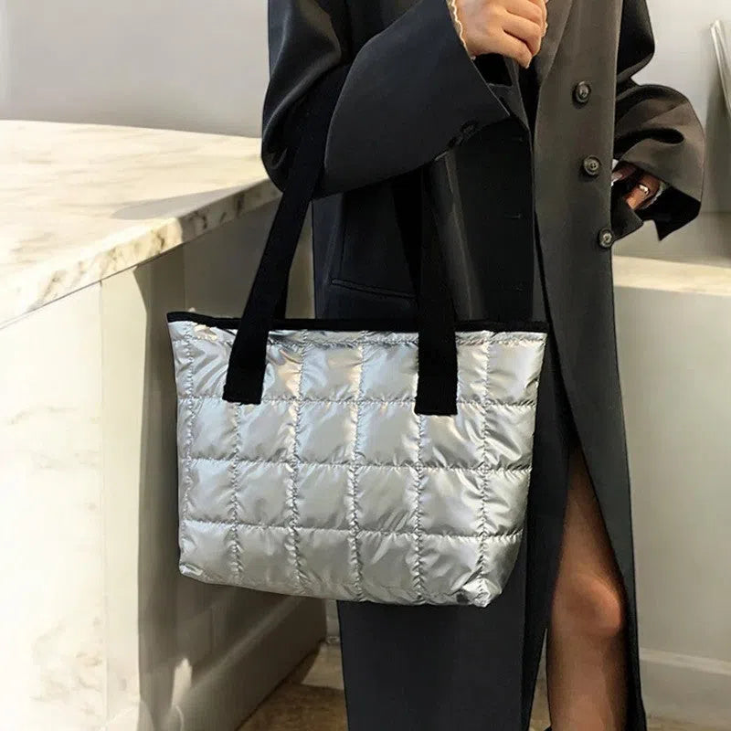 Bolso Shopper Acolchonado Metálico