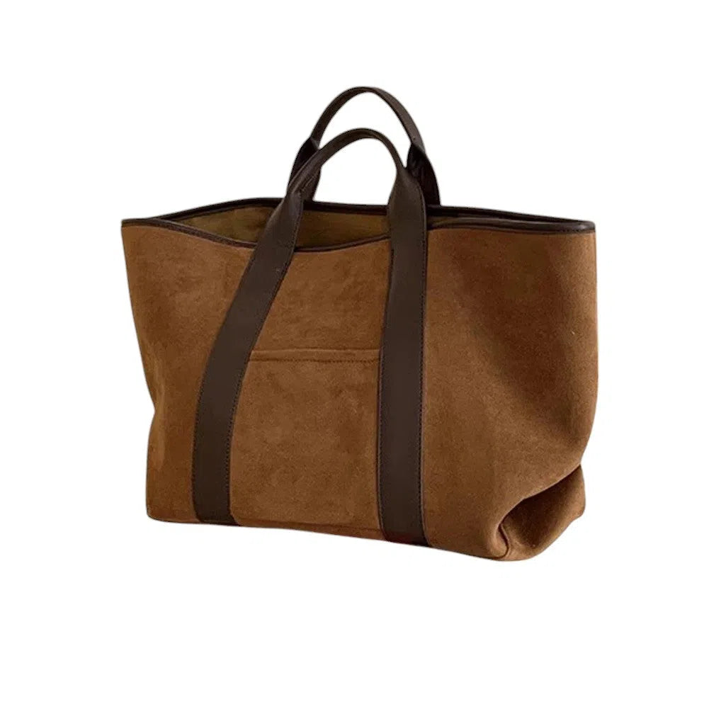 Bolso Shopper Gamuza Elegante Café