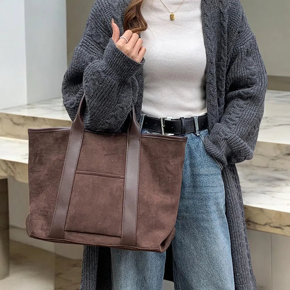 Bolso Shopper Gamuza Elegante Coffee