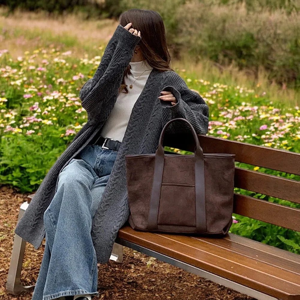 Bolso Shopper Gamuza Elegante Coffee