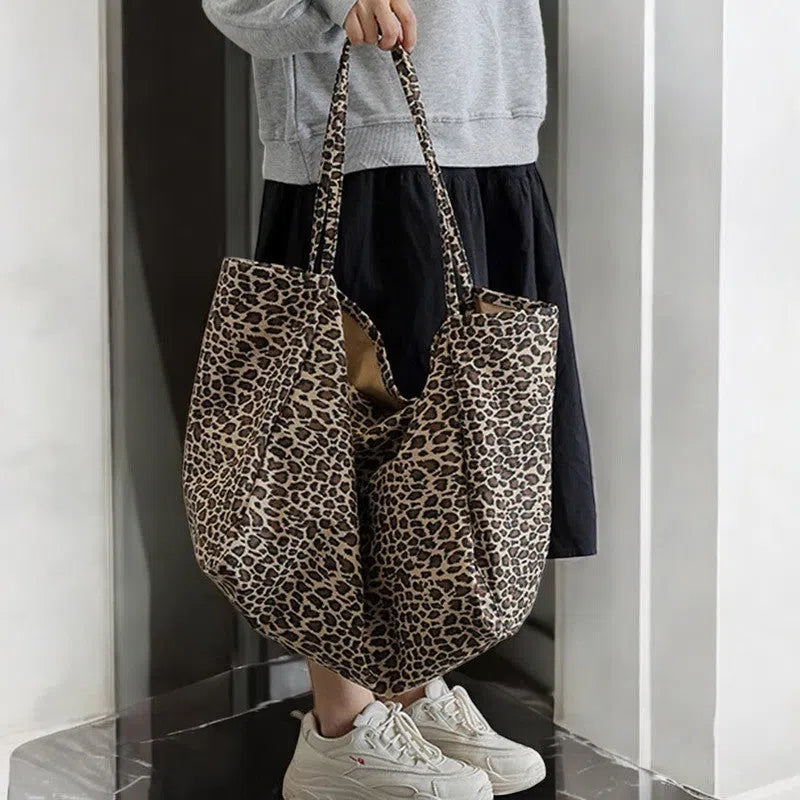Bolso Shopper de Lona Leopardo