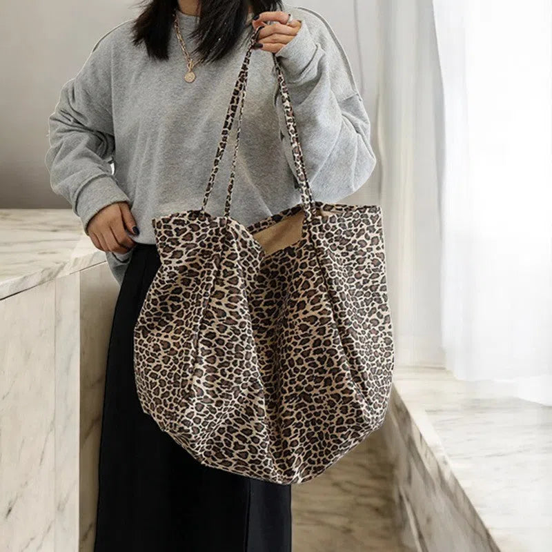 Bolso Shopper de Lona Leopardo