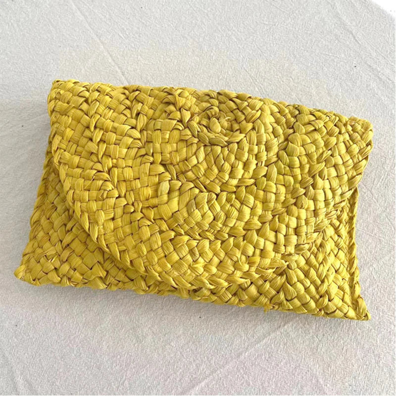 Bolso Tejido de Paja Amarillo