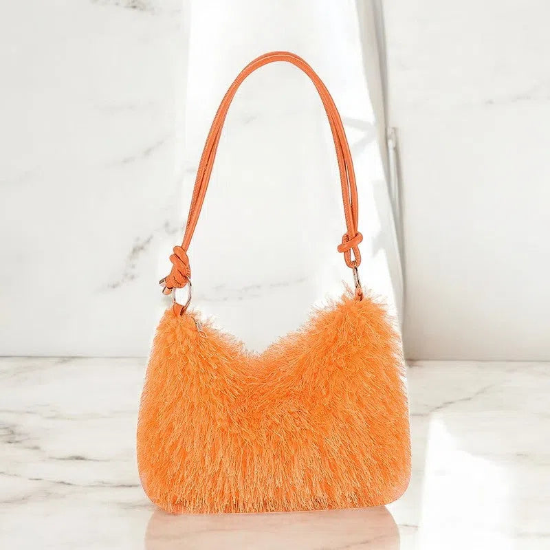 Bolso Tote Bag Peluche Suave Colores