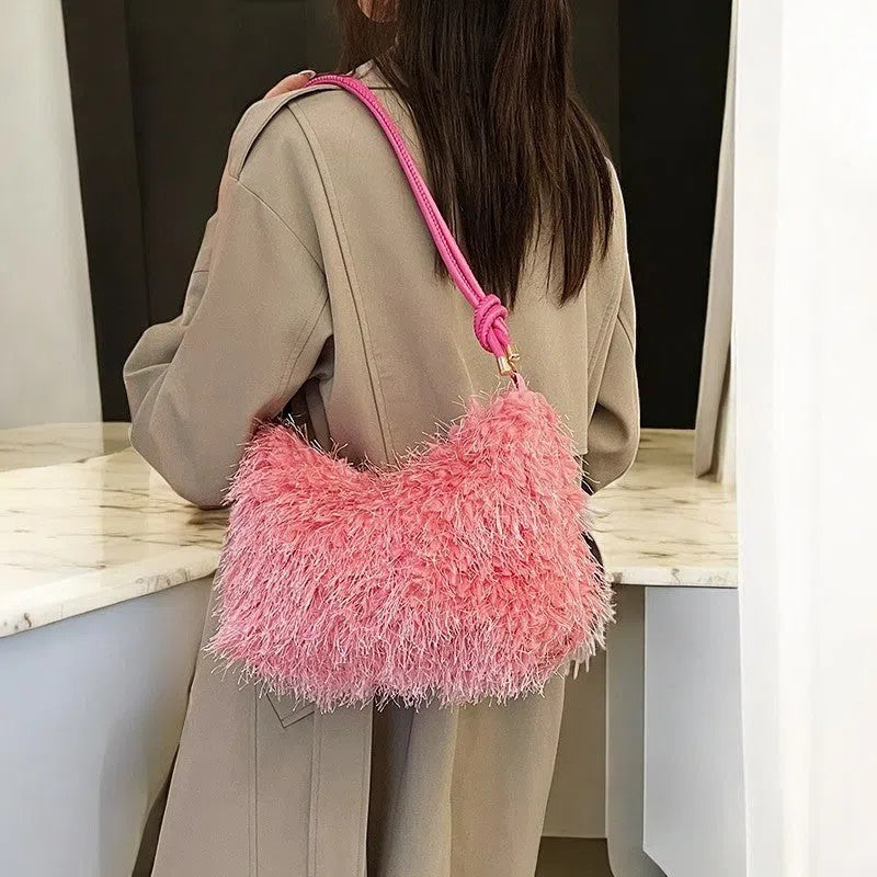 Bolso Tote Bag Peluche Suave Colores