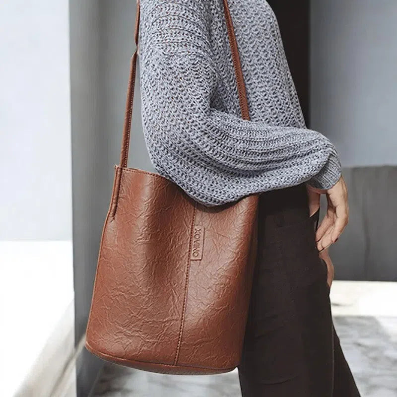 Bolso Tote Bag de PU Amplia Minimalista