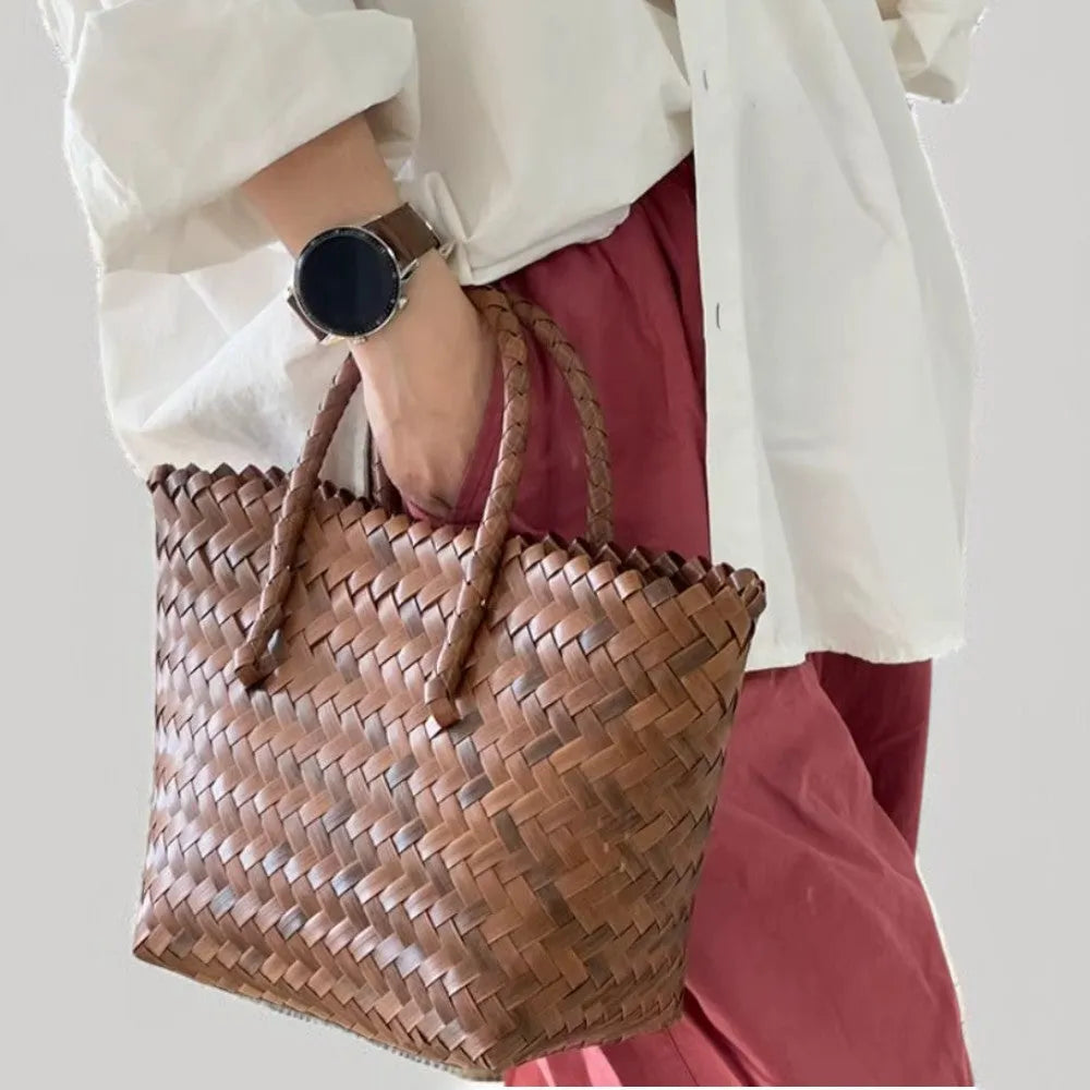 Bolso Tote Mini Tejido de Paja