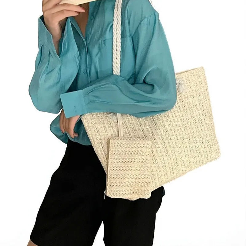 Bolso Tote de Paja para Playa