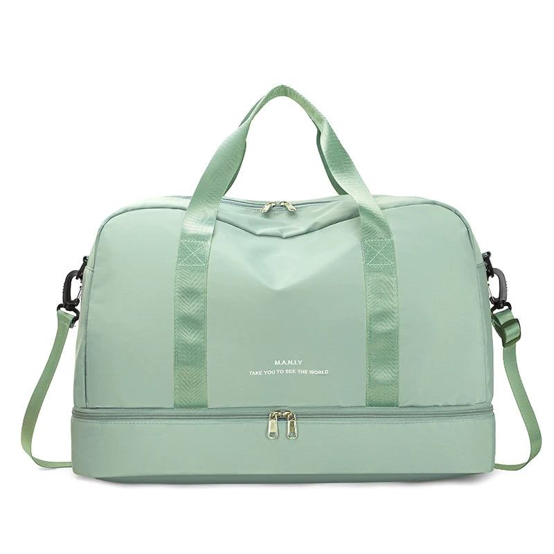 Bolso de Viaje Verde para Mujer – Elegancia Ligera y Gran Capacidad