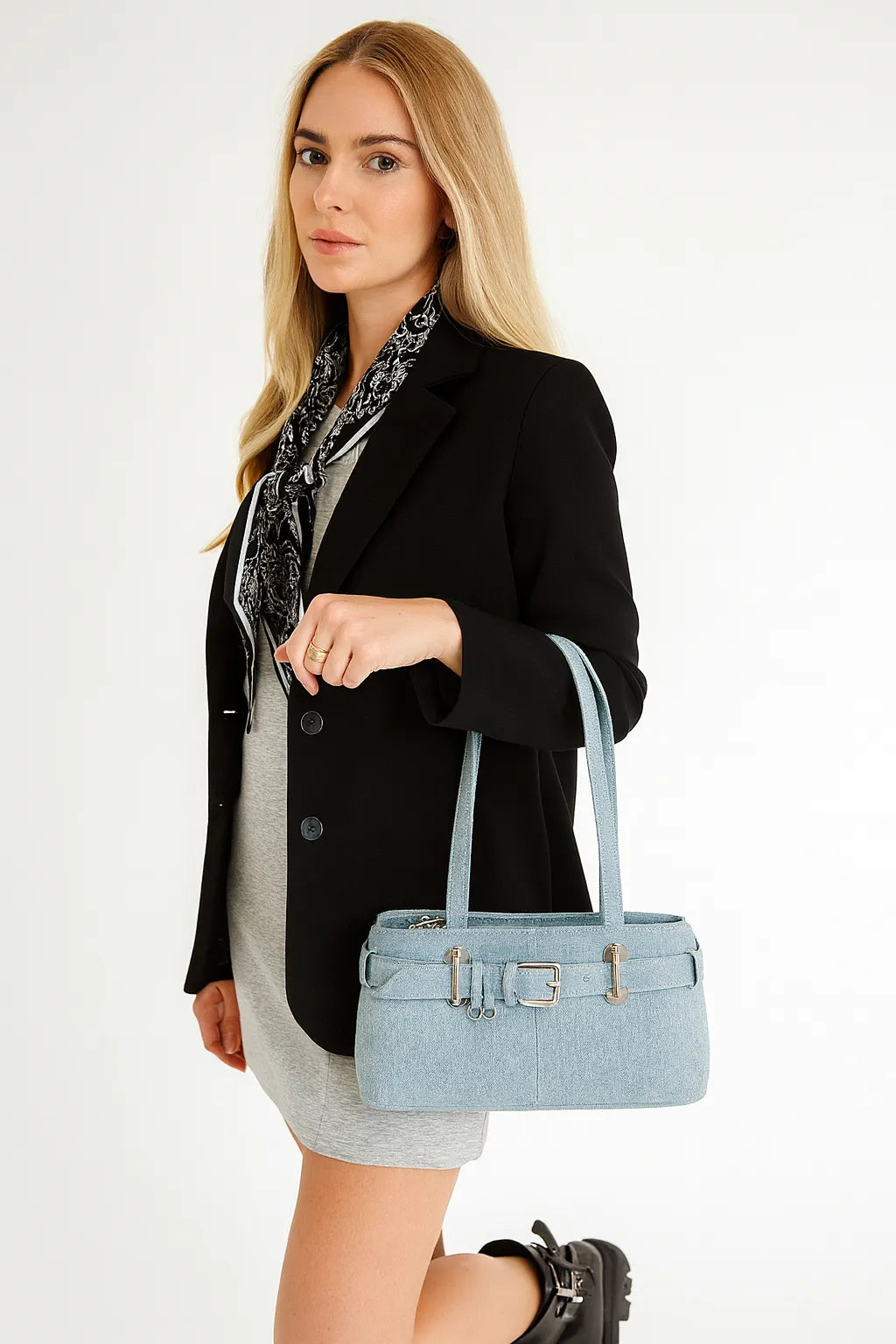 Bolso Tote de Mezclilla con Diseño de Cinturón