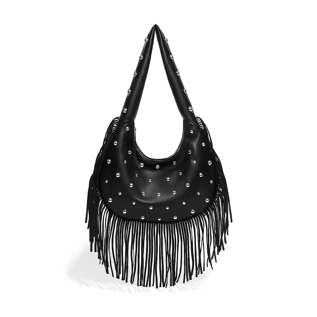 Bolso Half Moon Negro de PU – Sofisticación y Versatilidad