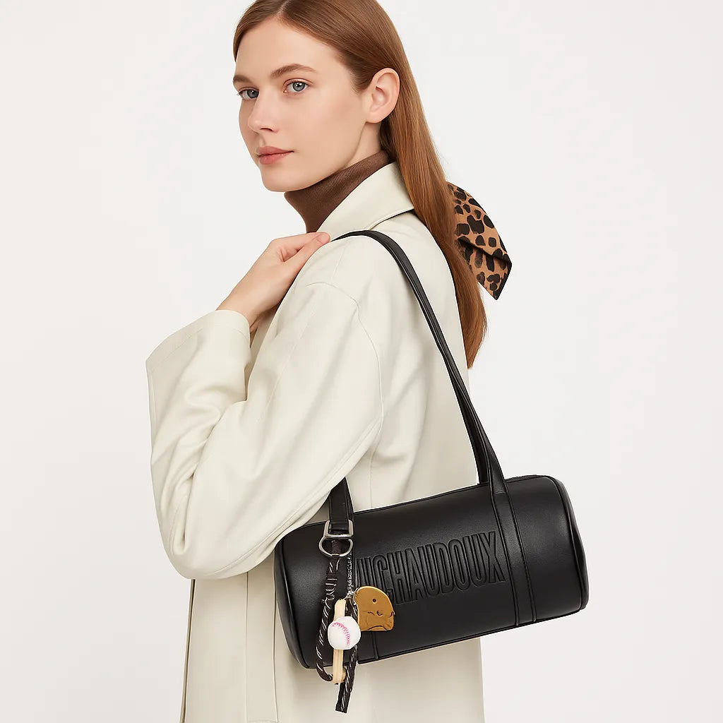 Bolso Bandolera Cilíndrico de Lujo Multifuncional