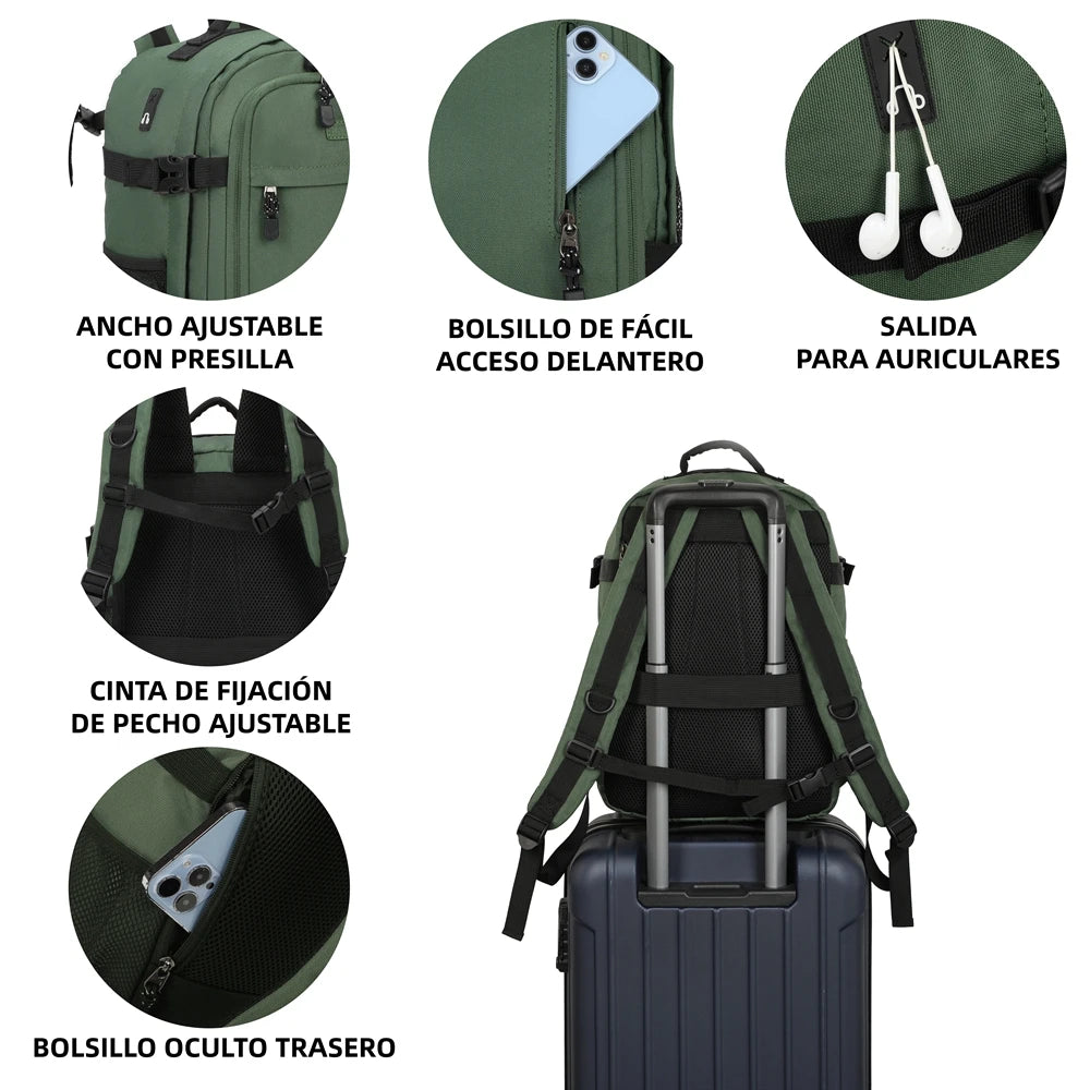 Mochila de Viaje Cabina 20L en Poliéster 1000D – Resistente, Impermeable y Funcional
