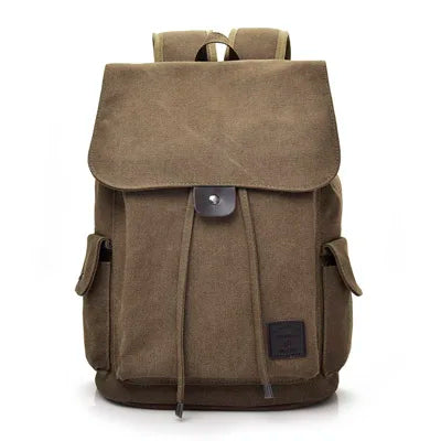 Mochila de Lona Preppy de Gran Capacidad – Estilo Casual y Funcionalidad Diaria