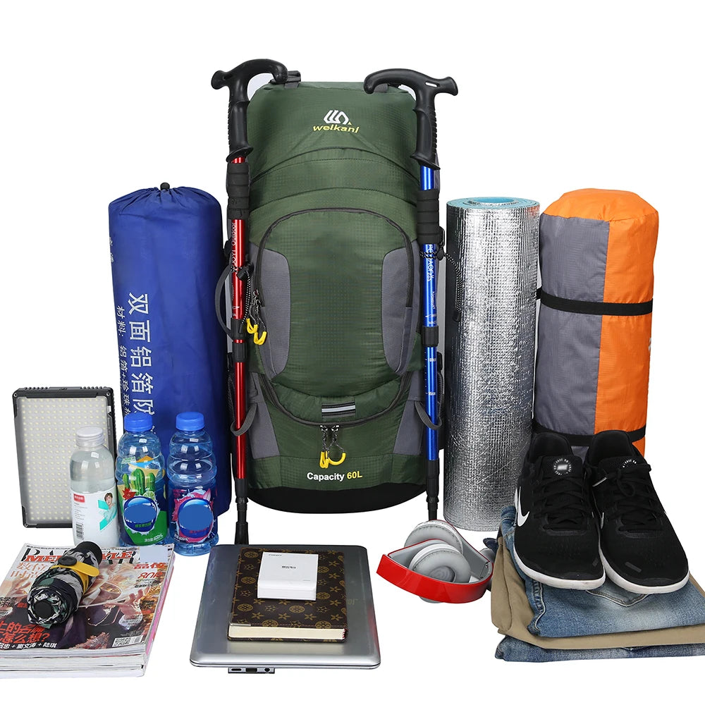 Mochila Outdoor LIXADA 60L Verde – Resistente y Funcional