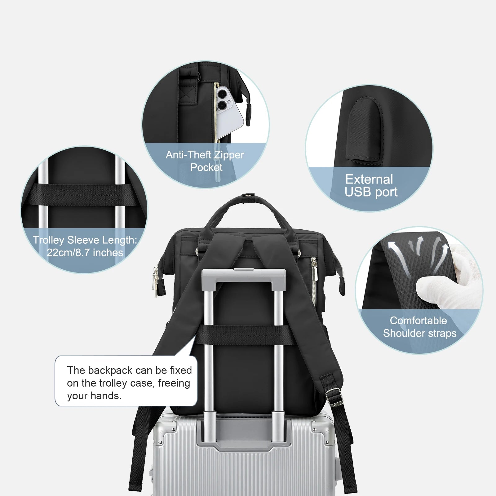 Mochila de Nylon para Mujer Gris – Minimalista y Elegante