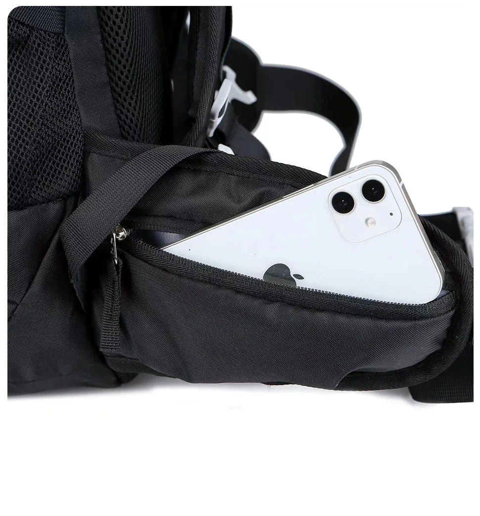 Mochila de Senderismo 50L WEST TUNE Negra – Resistente, Impermeable y Profesional