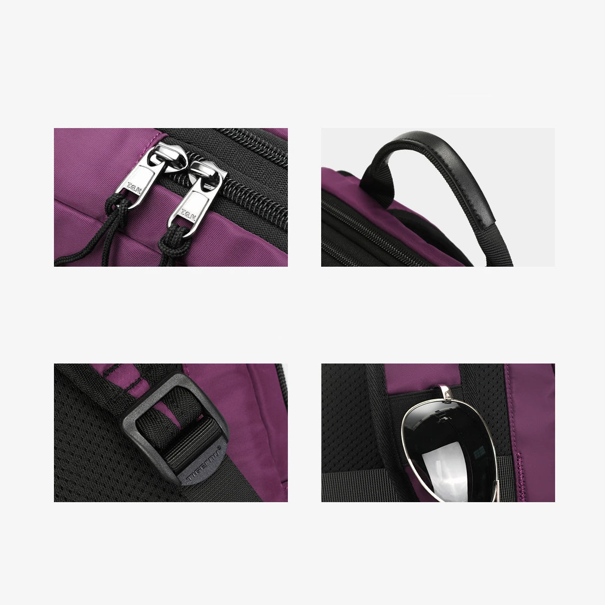 Mochila Expandible Tigernu Morada para Portátil 15,6” – Ligera, Moderna y Funcional