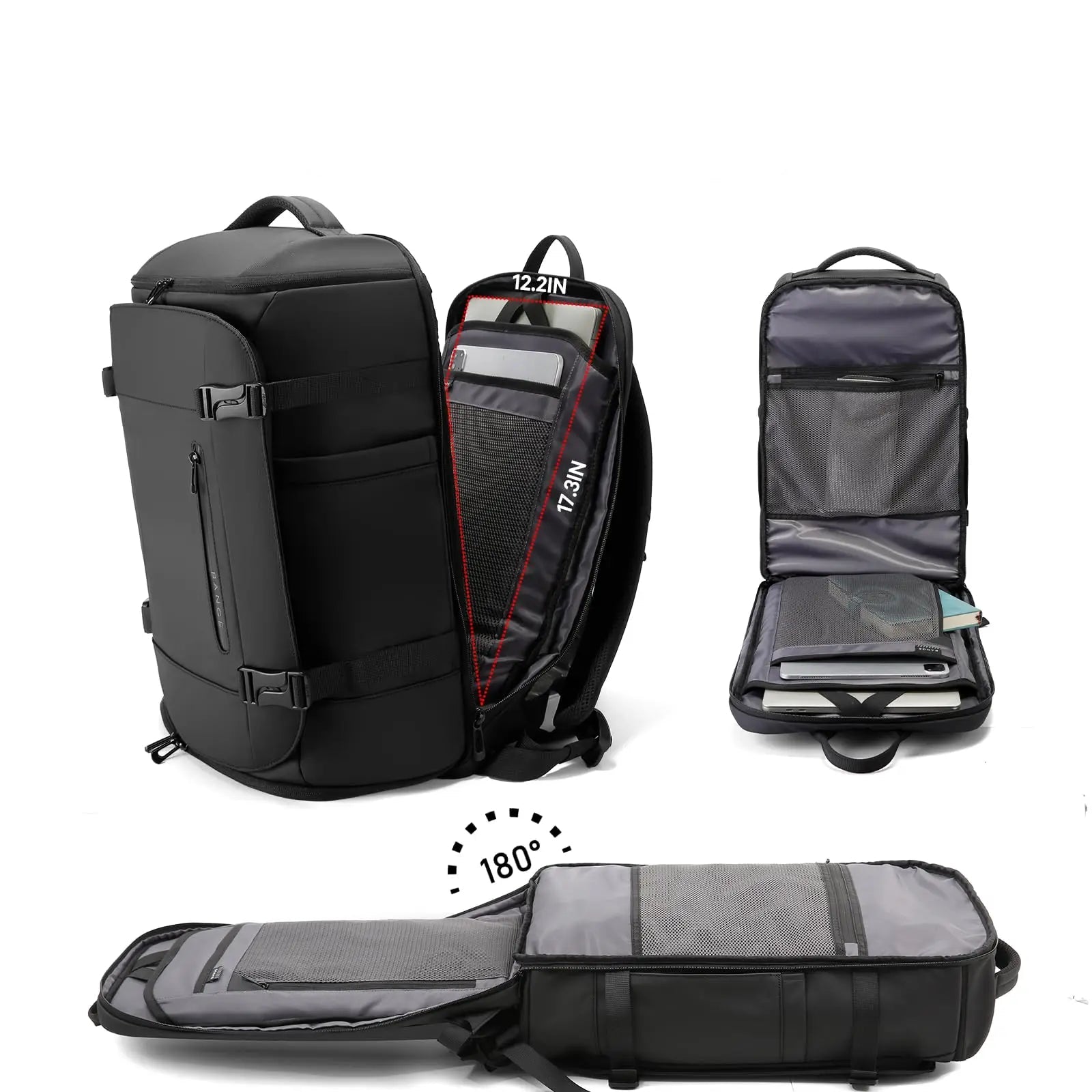 Mochila de Viaje de Gran Capacidad con Compartimento para Zapatos y Portátil