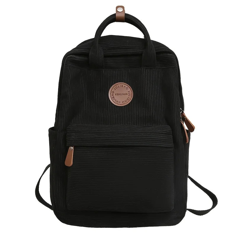 Mochila de Pana Negra Ultraligera 20–35L – Elegancia Casual y Funcionalidad