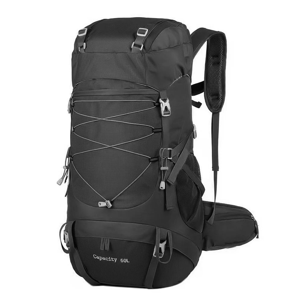 Mochila de Senderismo 50L WEST TUNE Negra – Resistente, Impermeable y Profesional