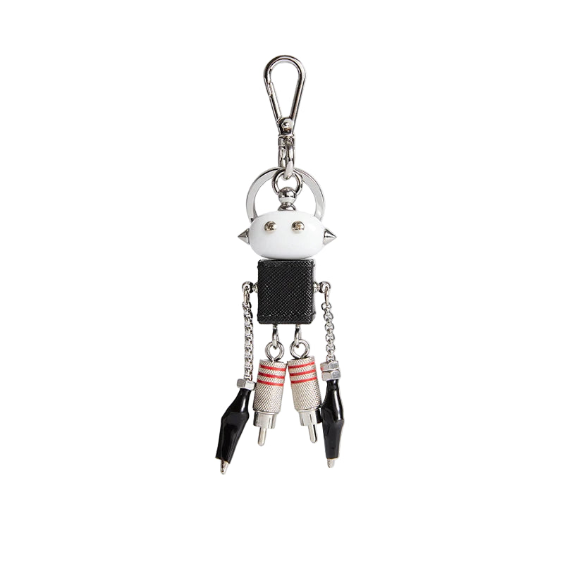 Charm Colgante Robot en Cuero Premium – Accesorio Único para Bolsos de Diseño