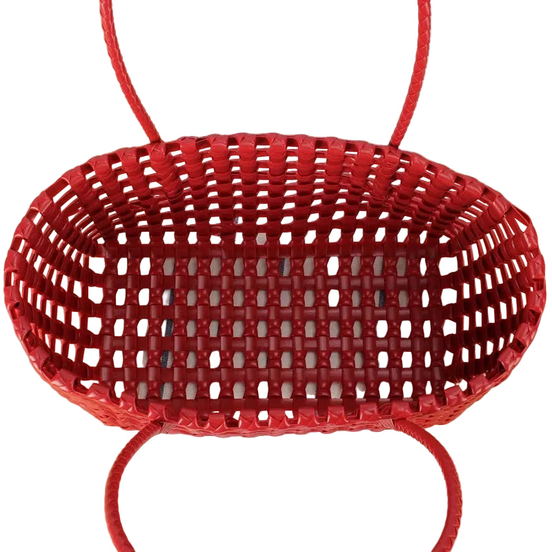 Bolso de Hombro Rojo en PVC Calado – Diseño Geométrico de Alto Impacto