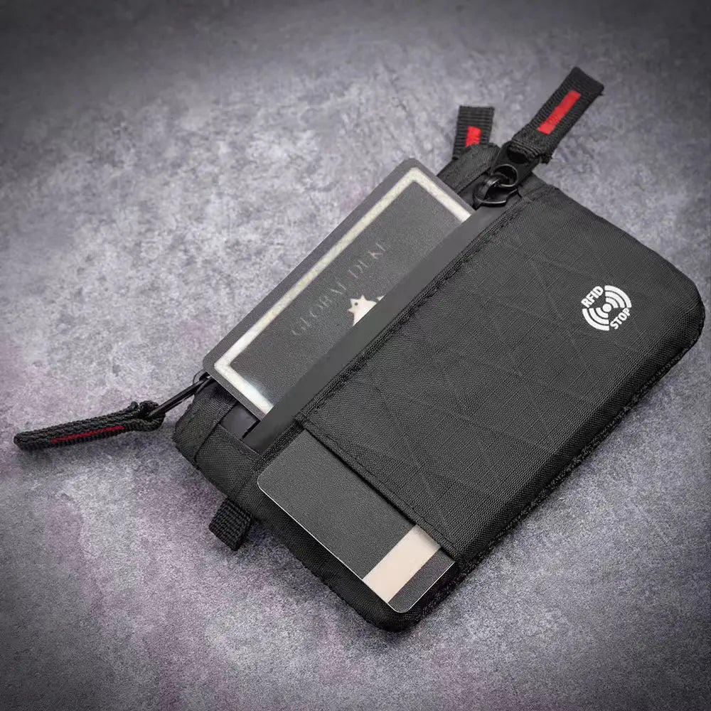 Cartera EDC de Nylon Ultrafina con RFID y Cremallera