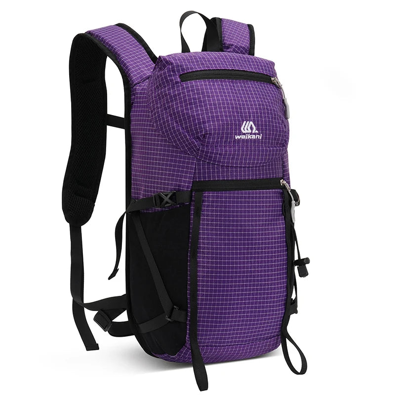 Mochila Outdoor WEIKANI Lila para Senderismo y Trekking – Ultraligera y Transpirable
